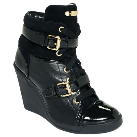 michael kors black wedge sneakers|zappos michael kors sneakers.